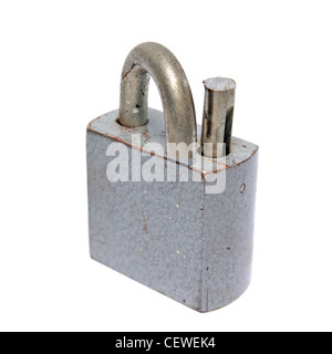 The lock and saw on a white background Stock Photo - Alamy