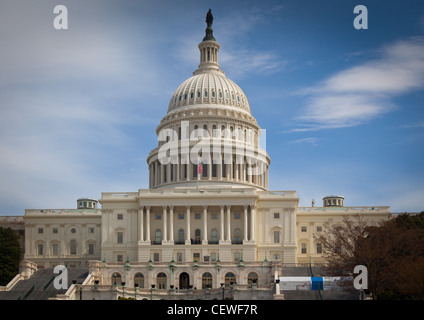 The United States Capitol at the end of the National Mall in Washington, DC Stock Photo