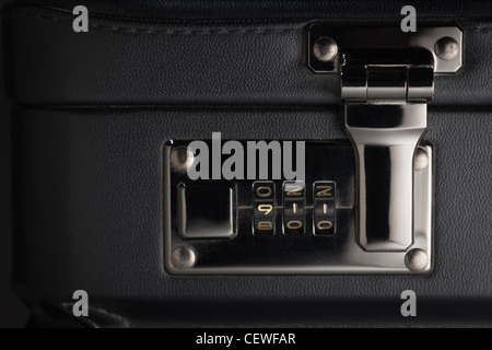 Briefcase Abstract with the Numbers 911 on Lock. Stock Photo