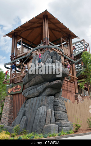 Tennessee, Pigeon Forge, Dollywood, Adventure Mountain obstacle course Stock Photo