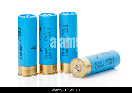 Isolated shotgun shells on white background Stock Photo