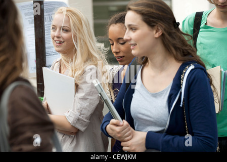 Female university students walking Stock Photo