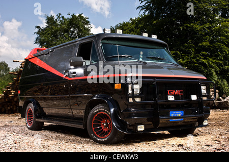 black and red van