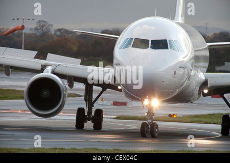 Manchester Airport in the City of Manchester within Greater Manchester, UK. In 2010 it was 4th busiest airport in the UK Stock Photo