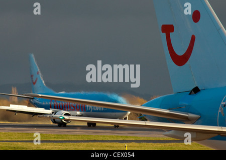 Manchester Airport in the City of Manchester within Greater Manchester, UK. In 2010 it was 4th busiest airport in the UK Stock Photo