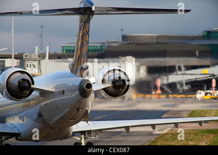 Manchester Airport in the City of Manchester within Greater Manchester, UK. In 2010 it was 4th busiest airport in the UK Stock Photo