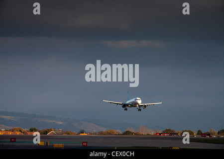 Manchester Airport in the City of Manchester within Greater Manchester, UK. In 2010 it was 4th busiest airport in the UK Stock Photo