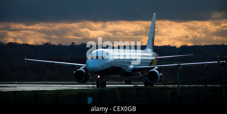 Manchester Airport in the City of Manchester within Greater Manchester, UK. In 2010 it was 4th busiest airport in the UK Stock Photo