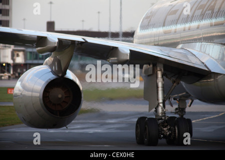 Manchester Airport in the City of Manchester within Greater Manchester, UK. In 2010 it was 4th busiest airport in the UK Stock Photo