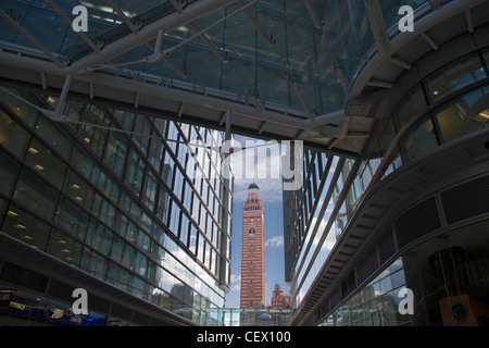 Westminster Cathedral viewed from shopping mall. Stock Photo