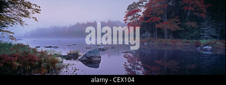 Autumn, Mersey River, nr Kejimkujik National Park, Nova Scotia, Canada Stock Photo