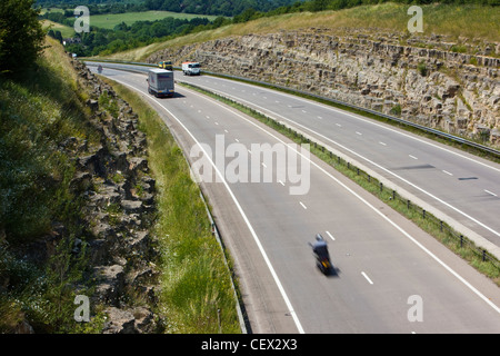 Traffic on the A417 dual carriageway. Stock Photo