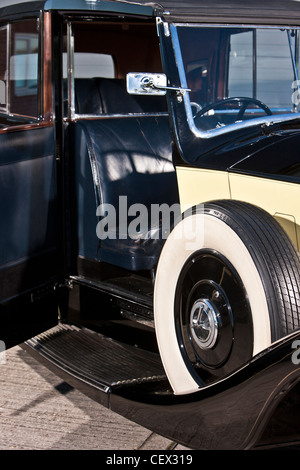 Open drivers door of Rolls Royce, James Bond classic car Stock Photo
