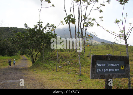 The 1968 lava flow trail at Arenal Volcano, in Spanish Volcán Arenal, near La Fortuna, Costa Rica, Central America Stock Photo