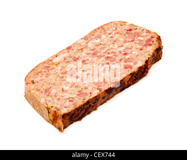 Foie gras pate cut out on white background Stock Photo