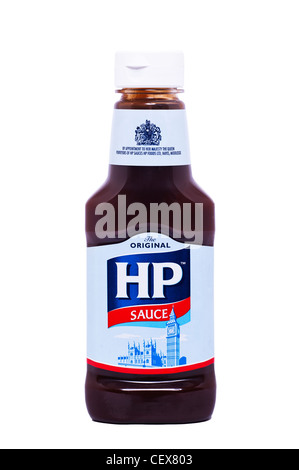 A bottle of original HP Sauce on a white background Stock Photo