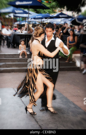 Tango Dance Couple , Antique market, Plaza Dorrego, San Telmo, Buenos Aires, Argentina Stock Photo