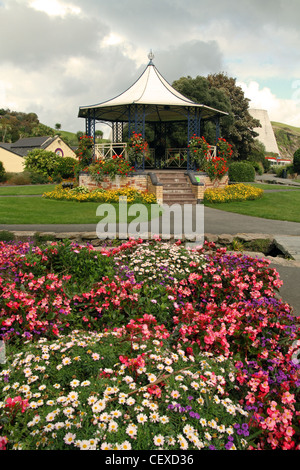 Ilfracombe, Devon, England - Rynnymeade Gardens and bandstand. Stock Photo