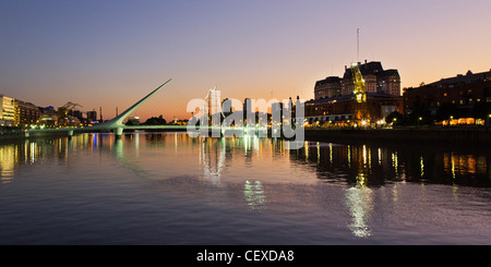 Puente de la Mujer bridge by Santiago Calatrava, Puerto Madero, Buenos Aires, Argentina Stock Photo