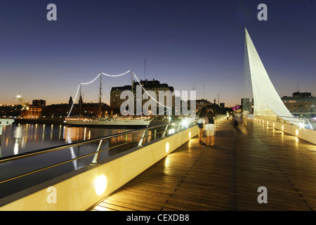 Puente de la Mujer bridge by Santiago Calatrava, Puerto Madero, Buenos Aires, Argentina Stock Photo