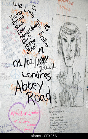 Abbey Road Beatles Graffiti London UK Stock Photo