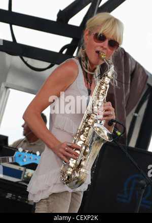 Mindi Abair, jazz saxophonist, performing at the Punta Gorda Wine & Jazz Festival, Feb. 17, 2012 Stock Photo