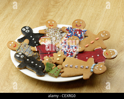 Plate of Gingerbread People Stock Photo