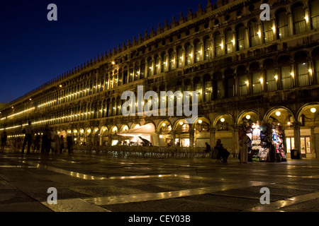 San Marco square in Venice at night Stock Photo