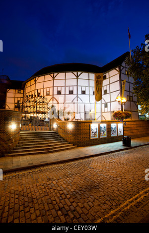A view of Shakespeare's Globe Theatre on the banks of the river Thames Stock Photo