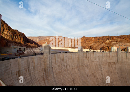 Hoover Dam on the Nevada Arizona border.  Lake Mead Stock Photo