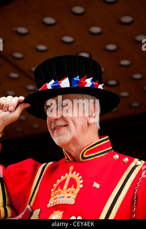 A man dressed in a Beefeater costume in London Stock Photo