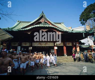 Martial Arts near the Temple, Japan Stock Photo