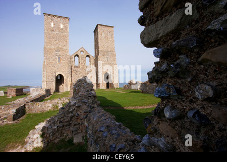 The Reculver Towers on the north coast of Kent Stock Photo