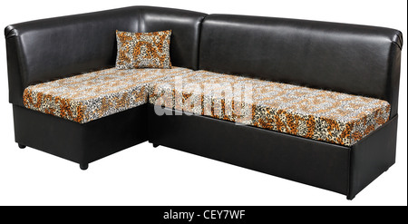Modern kitchen furniture, soft sofa-bed isolated on white with clipping path included Stock Photo