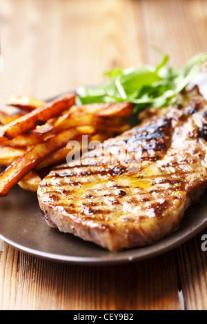 ssteak and chips Stock Photo
