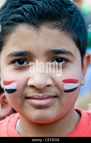 Flag of Egypt Painted on a Face of a Young Man Stock Photo Alamy