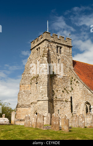 UK, England, Isle of Wight, Arreton, St George’s Church, 1299 tower Stock Photo