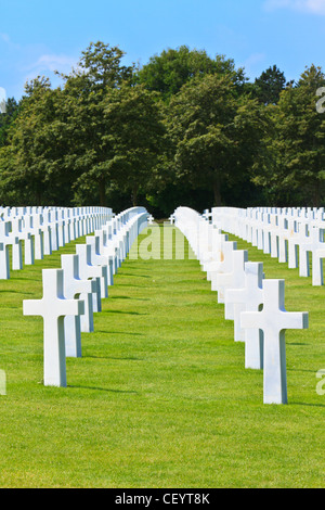 American War Cemetery near Omaha Beach, Normandy (Colleville-sur-Mer) Stock Photo