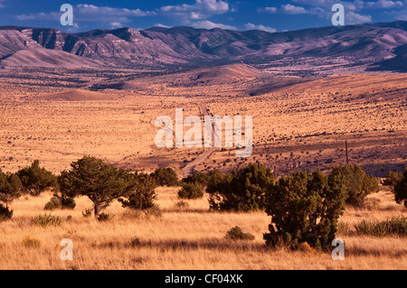 Dog Canyon in Guadalupe Mtns Nat Park in Texas, distant view from El Paso Gap on Guadalupe Back Country Byway), New Mexico, USA Stock Photo