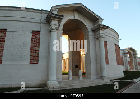 Entrance to the Faubourg d'Amiens Cemetery and Arras Memorial in Arras, France. Stock Photo