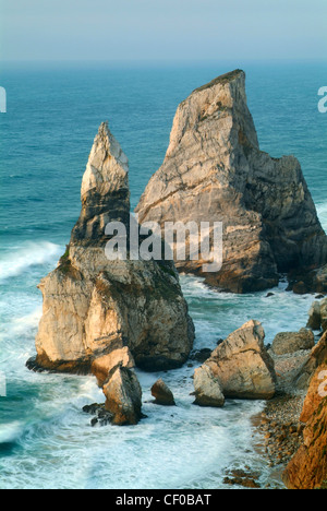 Wild coastline at Ursa beach, Sintra, Portugal Stock Photo