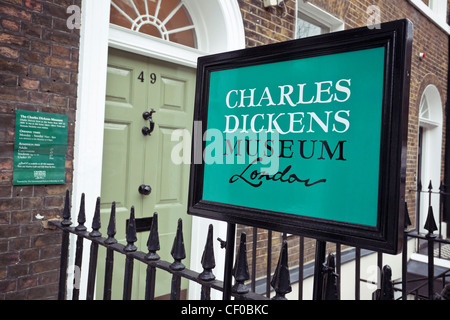 Charles Dickens Museum, 48 Doughty Street, Camden Town, London, England, UK Stock Photo