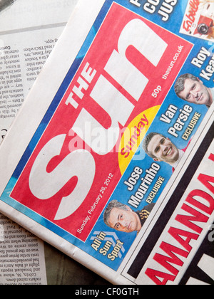 Masthead of the Sun Sunday newspaper first edition 26 February 2012 Stock Photo