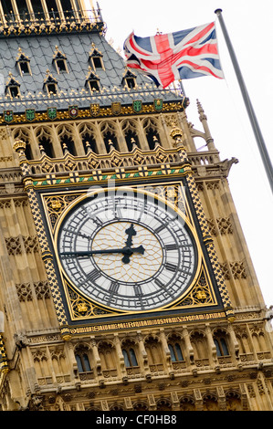 Close-up of the clock face of Big Ben in London, England, UK Stock Photo