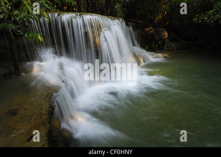 Waterfall in deep forest Stock Photo