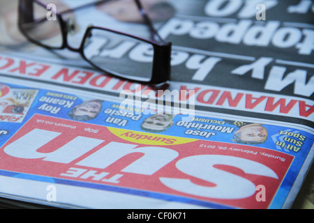 The first edition of the Sunday Sun newspaper news paper released on 26th February 2012. Stock Photo