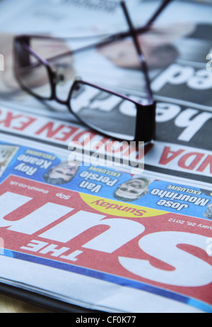 The first edition of the Sunday Sun newspaper news paper released on 26th February 2012. Stock Photo