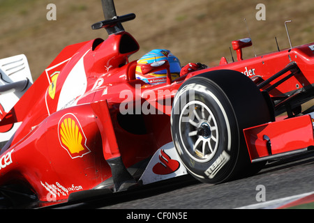 © Simone Rosa/Semedia 21-02-2010 Barcelona (Esp) Test of F1 - Cars in the picture: Fernando Alonso - Ferrari Malboro Santander Stock Photo