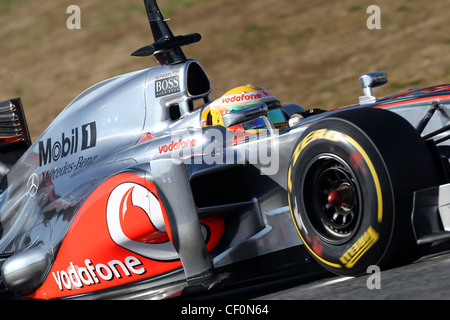 © Simone Rosa/Semedia 21-02-2010 Barcelona (Esp) Test of F1 - Cars in the picture: Lewis Hamilton - Vodafone McLaren Mercedes Stock Photo