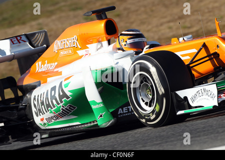 © Simone Rosa/Semedia 21-02-2010 Barcelona (Esp) Test of F1 - Cars in the picture: Nico Hulkenberg - Force India F1 team Stock Photo